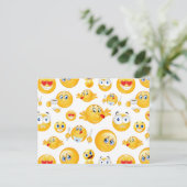 Emoji Pattern Feestdagenkaart (Staand voorkant)