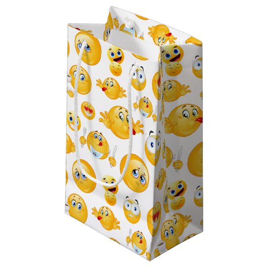 Emoji Pattern Klein Cadeauzakje (Voorkant Gekanteld)