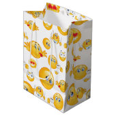 Emoji Pattern Medium Cadeauzakje (Voorkant Gekanteld)