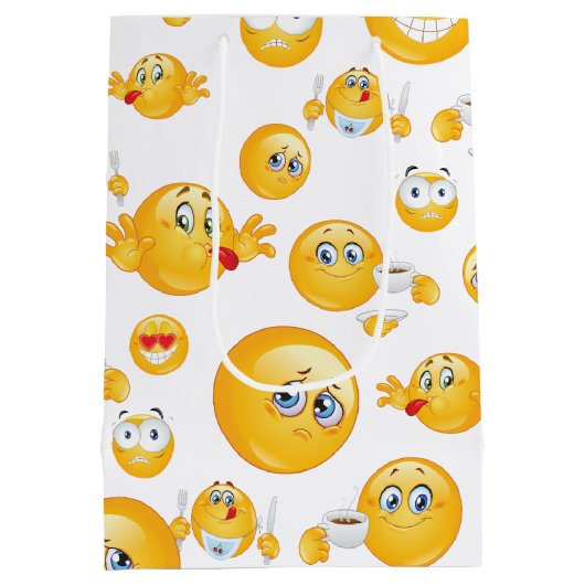 Emoji Pattern Medium Cadeauzakje (Achterkant)