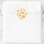 Emoji Pattern Ronde Sticker (Tas)