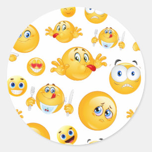 Emoji Pattern Ronde Sticker