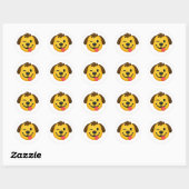 Emoji Perro Divertido – Estilo Kawaii para Amantes Ronde Sticker (Vel)