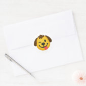 Emoji Perro Divertido – Estilo Kawaii para Amantes Ronde Sticker (Envelop)