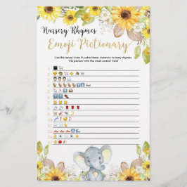 Emoji pictionary baby shower game gele olifant