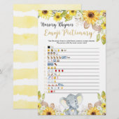 Emoji pictionary baby shower game gele olifant (Voorkant / Achterkant)