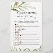 Emoji pictionary baby shower game Gold Greenery (Voorkant)