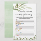 Emoji pictionary baby shower game Gold Greenery (Voorkant / Achterkant)