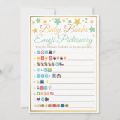 Emoji Pictionary Baby shower Game Mint Gold Stars Kaart (Voorkant)