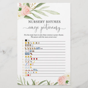 Emoji pictionary baby shower game roze groen