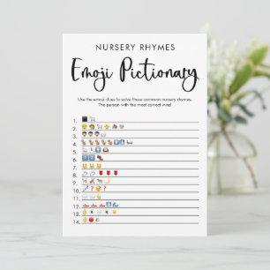 Emoji pictionary baby shower game seksneutraal kaart