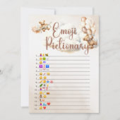 EMOJI PICTIONARY Baby shower Game Waterverf Beer Kaart (Voorkant)