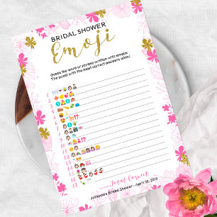 Emoji Pictionary Bruiloft Spel Roze Bloemen