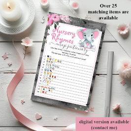 Emoji pictionary meisje baby shower spel olifant