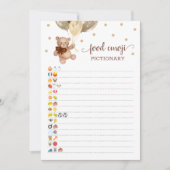 Emoji Pictionary spel Bruin Teddy Bear Kaart (Voorkant)