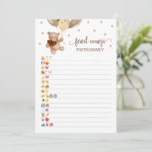 Emoji Pictionary spel Bruin Teddy Bear Kaart (Staand voorkant)