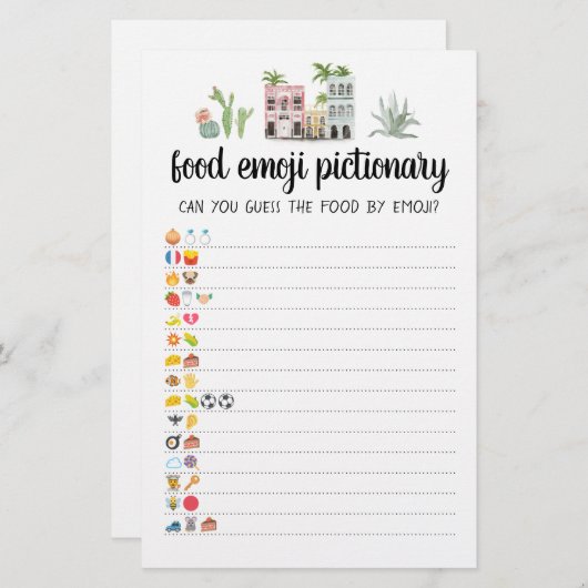 Emoji Pictionary spel Quiz met antwoorden (Voorkant / Achterkant)