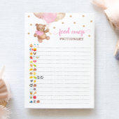 Emoji Pictionary spel Roze Teddy Bear Kaart