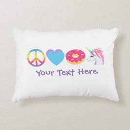 Emoji Pillow - Peace, Love, Unicorns Accent Kussen