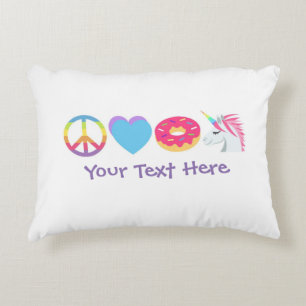  Emoji Pillow - Peace, Love, Unicorns Accent Kussen