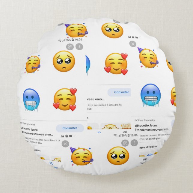 emoji pillow rond kussen (Voorkant)
