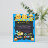Emoji Pool Party - Bedankt voor je kaarten (Staand voorkant)