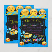 Emoji Pool Party - Bedankt voor je kaarten (Voorkant / Achterkant)