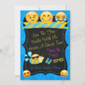 Emoji Pool Party Birthday Invitation Kaart (Achterkant)