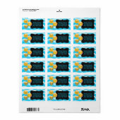 Emoji Pool Party Chalkboard Adresetiketten Etiket (Full Sheet)