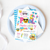 Emoji Pool Party Invitation, zomerzaterdag Kaart