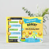 Emoji Pool Party of Birthday - uitnodigingen (Staand voorkant)