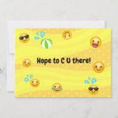 Emoji Pool Party of Birthday - uitnodigingen (Achterkant)