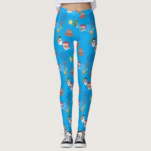emoji poop christmas - leggings (Voorkant)