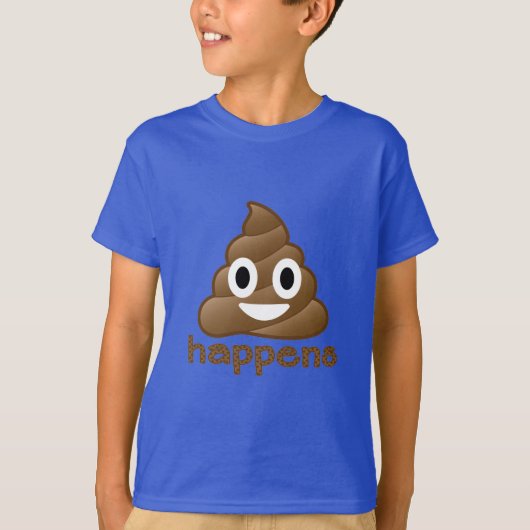 Emoji Poop gebeurt T-shirt (Voorkant)