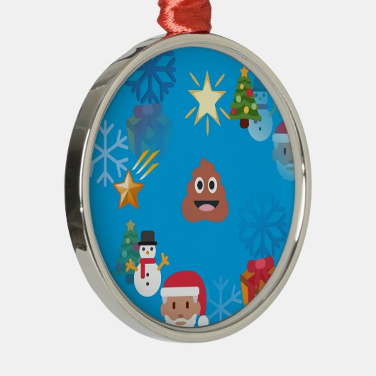 emoji poop kermas metalen ornament (Rechts)