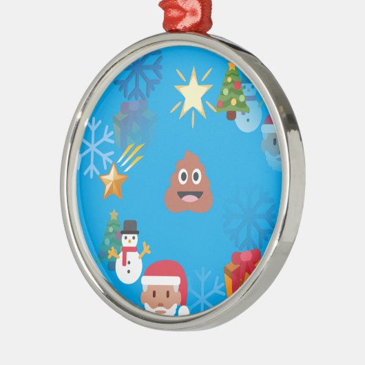 emoji poop kermas metalen ornament (Links)