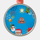 emoji poop kermas metalen ornament (Voorkant)