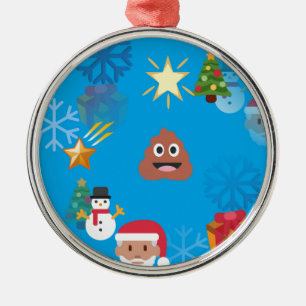emoji poop kermas metalen ornament