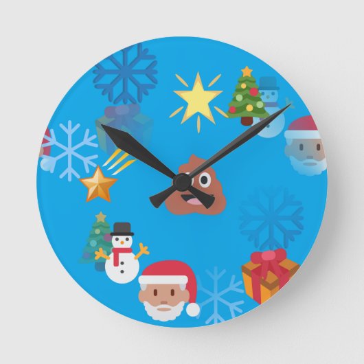 emoji poop kermas ronde klok (Voorkant)