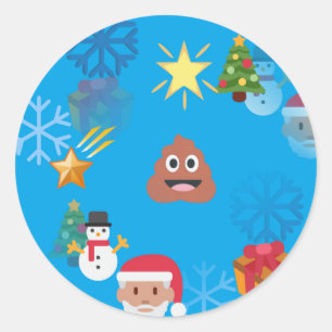 emoji poop kermas ronde sticker