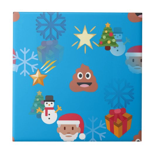 emoji poop kermas tegeltje (Voorkant)