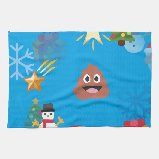 emoji poop kermas theedoek (Horizontaal)