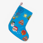 emoji poop kerst xmas - opslag kleine kerstsok (Voorkant (Hangend))