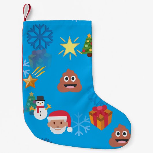 emoji poop kerst xmas - opslag kleine kerstsok (Voorkant)