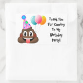 Emoji Poop Verjaardagsfeestje Dank u Stickers (Tas)