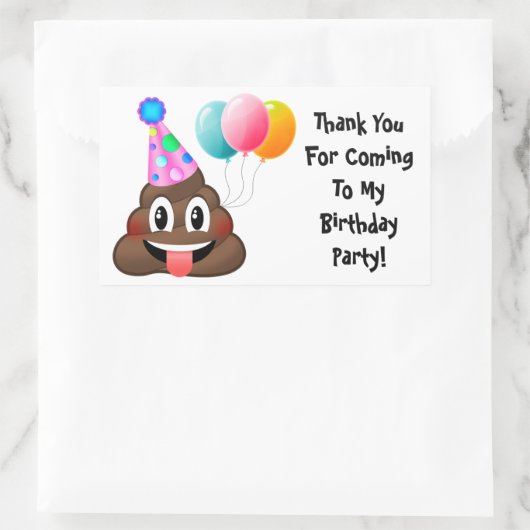Emoji Poop Verjaardagsfeestje Dank u Stickers (Tas)