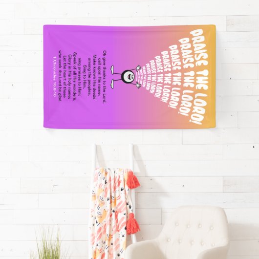 Emoji prijzen God Spandoek (Insitu)