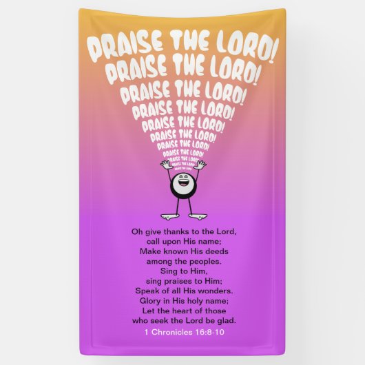 Emoji prijzen God Spandoek (Verticaal)