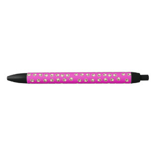 Emoji Pug op de roze achtergrond. Zwarte Inkt Pen