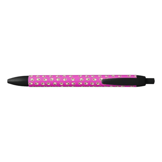Emoji Pug op de roze achtergrond. Zwarte Inkt Pen (Achterkant)